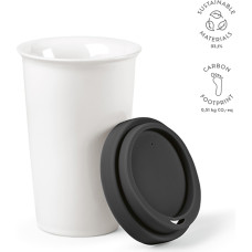 Tagus Travel Cup Ceramic 330ml. Double wall with coloured lid