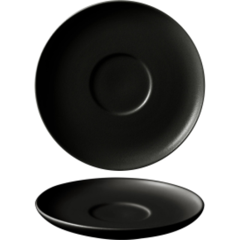 Leela Baralee FINE PLUS APAKŠTASE 16CM, MELNA, PORCELĀNS, Leela Baralee