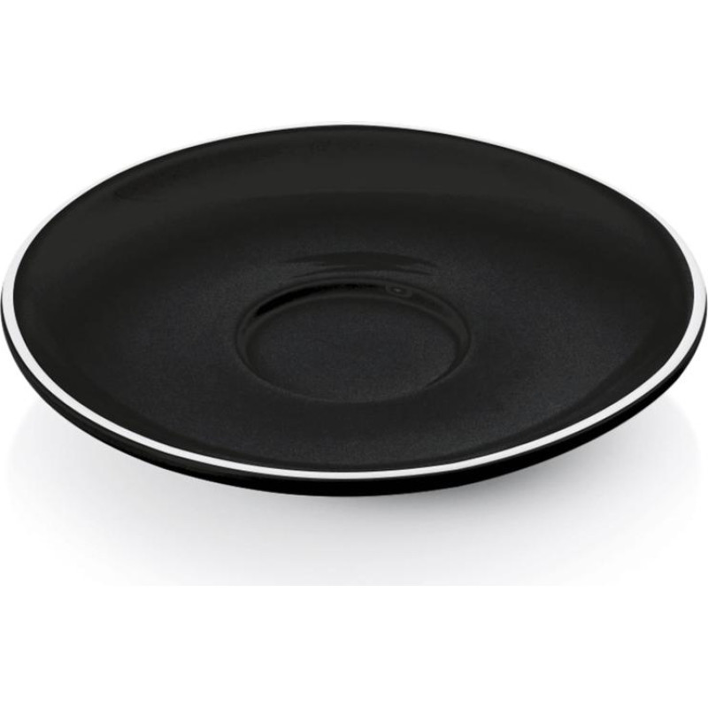 WAS ITALIA ESPRESSO APAKŠTASE 12.5CM, MELNA, PORCELĀNS, WAS