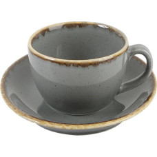 Porland SEASONS tumši pelēka tase ar apakštasi 320ml, Porland