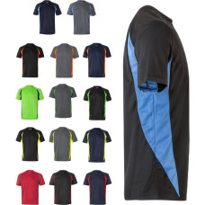 Velilla VL SLAYER. Two-tone bird-eye technical t-shirt (160g/m²), in polyester (100%) / Grey / Yellow