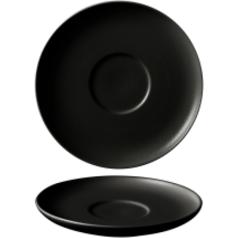 Leela Baralee FINE PLUS APAKŠTASE 12.5CM, MELNA, PORCELĀNS, Leela Baralee