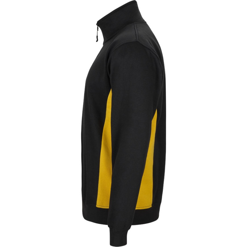 Velilla VL SVAROG. Two-tone terry sweatshirt (260g/m²), in polyester (65%) and cotton (35%) / Black / Green