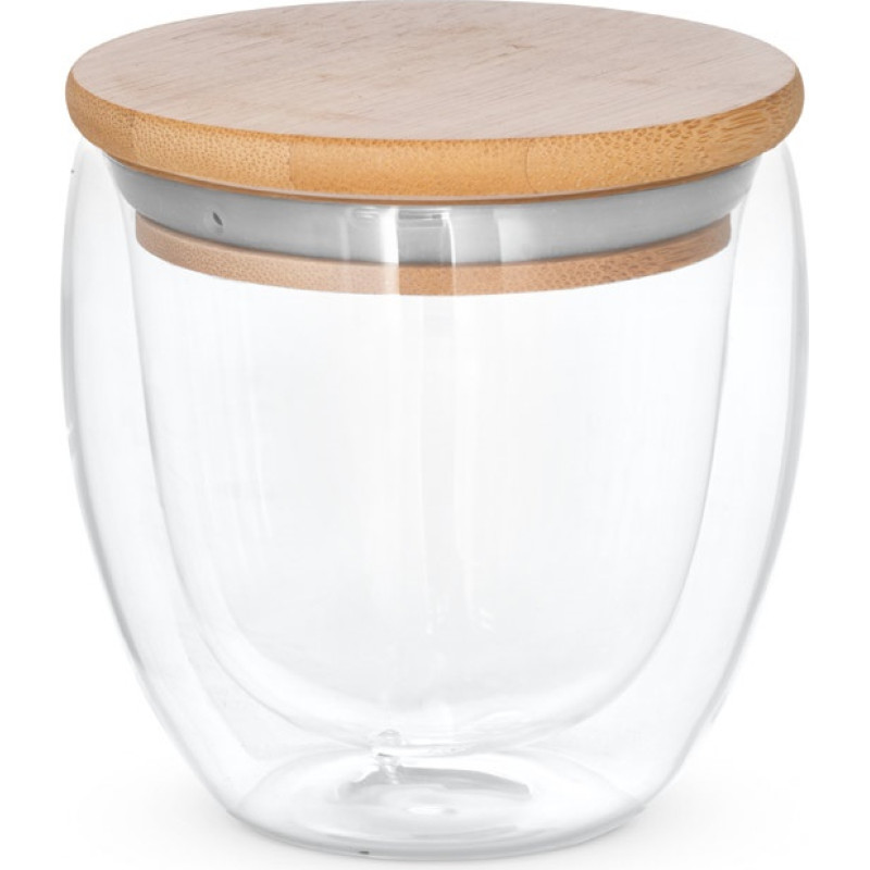 ECUADOR M. Borosilicate glass travel cup 250 mL / Natural