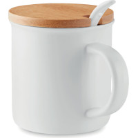 Porcelain mug with spoon