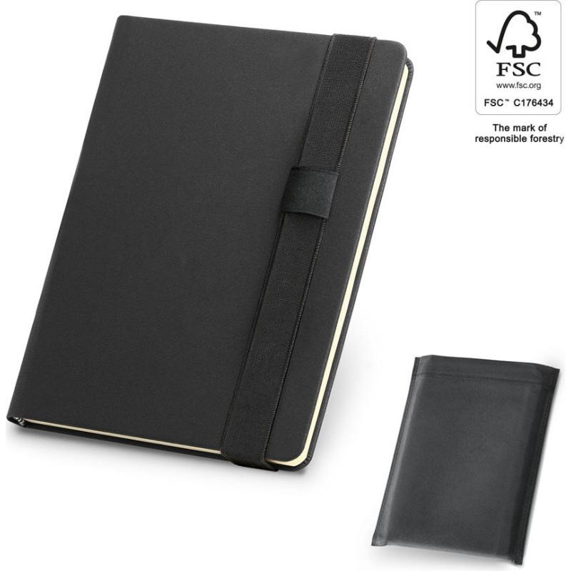 SHAKESPEARE. A5 notepad in PU with smooth ivory-colored sheets