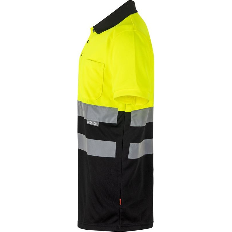 Velilla VL CUPID LARGE. Two-tone bird-eye polo shirt (160g/m²) with short sleeves, in polyester (100%)