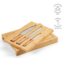 Brancusi Board Bamboo with Kitchen Knives