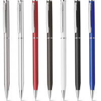 LESLEY METALLIC. Aluminium ball pen with clip and twist mechanism