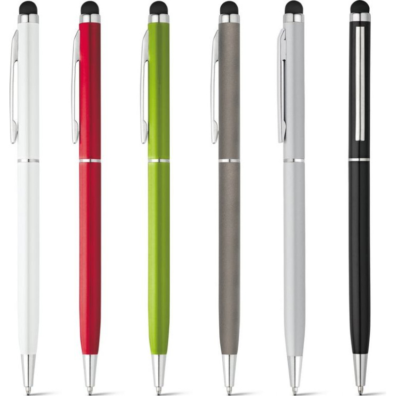 ZOE. Aluminium ball pen with twist mechanism and touch tip