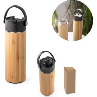 LAVER. Thermos bottle in bamboo, stainless steel and PP 440 mL