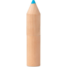 6 pencils in wooden box