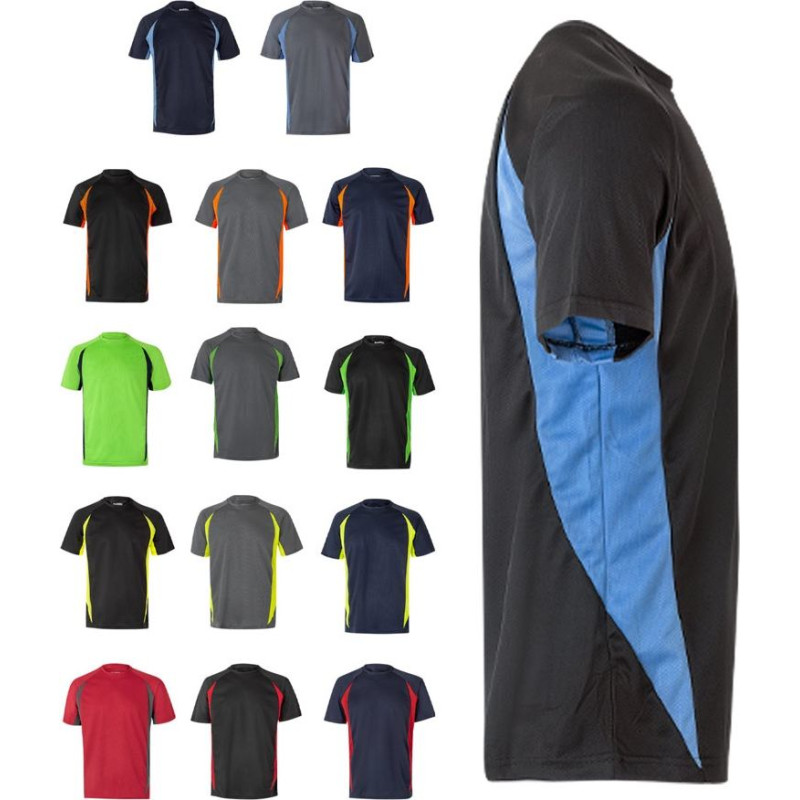 Velilla VL SLAYER. Two-tone bird-eye technical t-shirt (160g/m²), in polyester (100%)