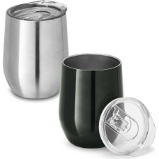 RONDE. Stainless steel travel cup 400 mL / Satin silver
