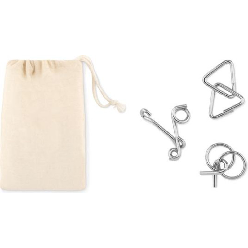 Set of 3 metal brain teasers