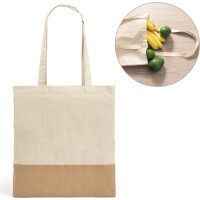 MERCAT. 100% cotton bag (160 g/m²) with imitation jute details