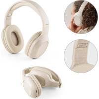 FEYNMAN. Foldable wireless headphones with 4-hour battery life in wheat straw and ABS