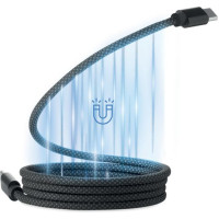 Braided magnetic cable in RPET