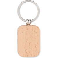 Rectangular wooden key ring
