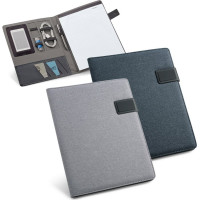 RIORDAN. A4 folder in imitation linen and PU with lined pages