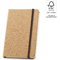 HAWKINS. Pocket cork notebook with plain pages, in FSC™ certified material and other controlled materials