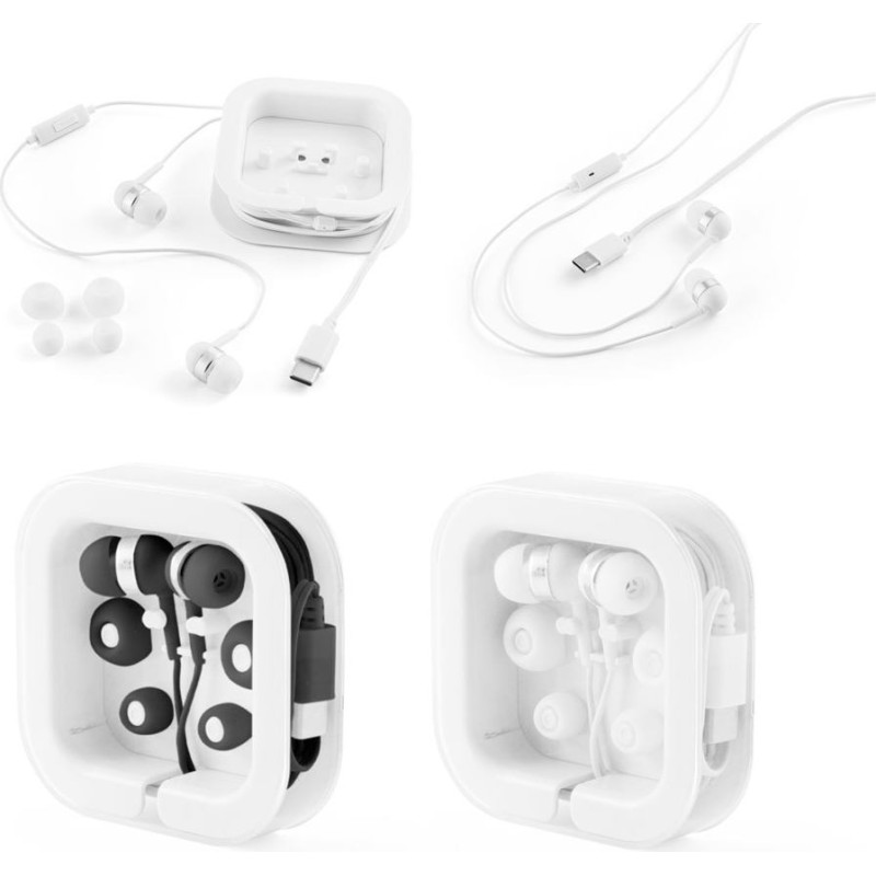 PRESLEY. Earphones with 1'2 metre USB-C cable and built-in ABS microphone