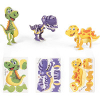 DINOSAURUS. 3D puzzle in paper and EVA in the shape of a dinosaur