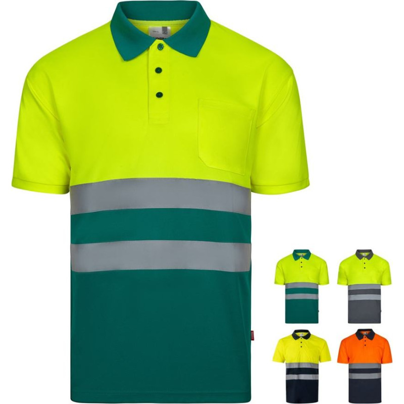 Velilla VL FORTUNA. Bird-eye polo shirt (140g/m²) with short sleeves, in polyester (100%)