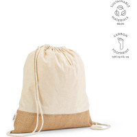 Denali Drawstring Bag rCotton 180gsm and Jute 275gsm