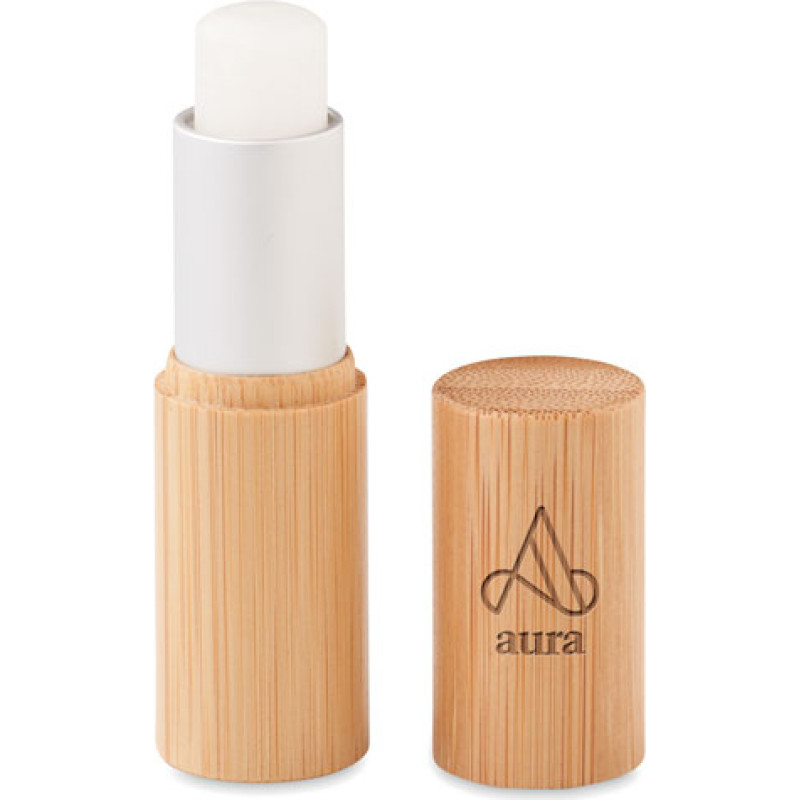 Lip balm in bamboo tube box