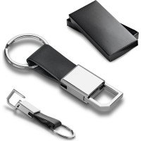 BOURCHIER. Metal and PU keyring with hook