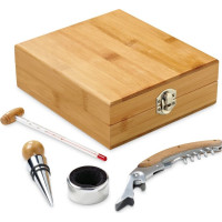 CABERNET. Bamboo, zinc and stainless steel wine set