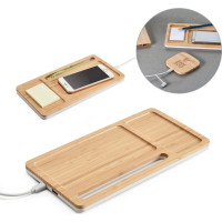 MOTT. Desktop organiser with 15W wireless charger in bamboo and ABS