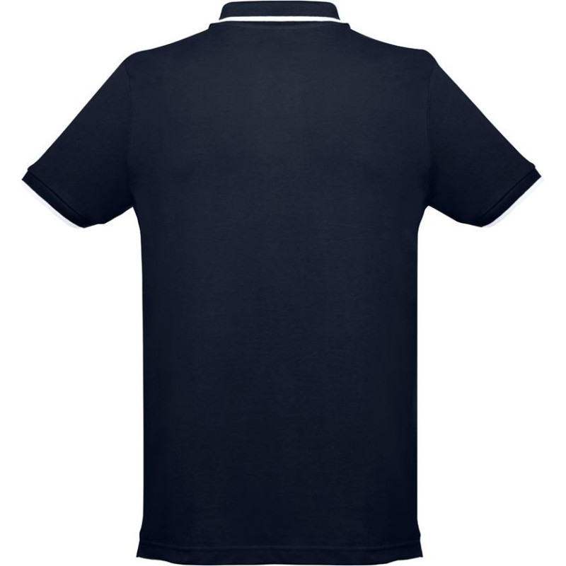 Th Clothes® THC ROME. Men's Polo Shirt with contrast colour trim and buttons