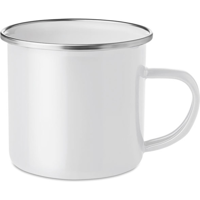 Metal mug with enamel layer