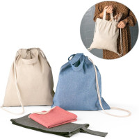 RISSANI. Drawstring bag with recycled cotton (70%) and polyester (30% rPET) (140 g/m²)