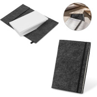 BALDWIN. A5 notepad with recycled felt cover (100% rPET) and lined pages in 100% recycled paper