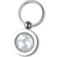 Globe metal key ring