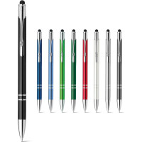 GALBA. Aluminium ball pen with touch tip and clip