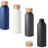 QUETA. Aluminium bottle with bamboo lid 550 mL