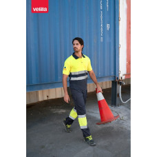 Velilla VL CUPID. Two-tone bird-eye polo shirt (160g/m²) with short sleeves, in polyester (100%)