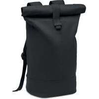 Rolltop washed canvas backpack