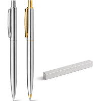 SILVERIO. Stainless steel ball pen with glossy body and clip