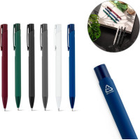 CLINT. Recycled aluminium (100% rAL) ballpoint pen with rubber finish