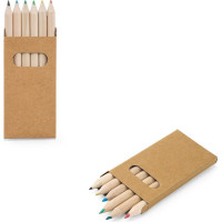 BIRD. Pencil box with 6 coloured pencils