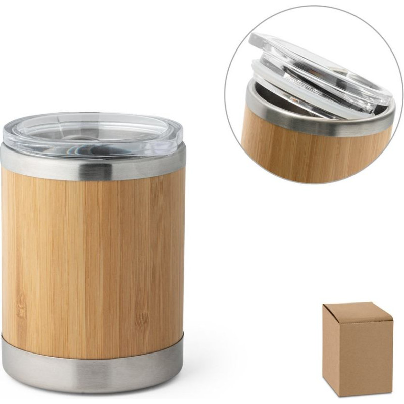 LYCKA. Bamboo and stainless steel cup 350 mL