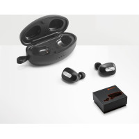 Ekston DESCRY. Wireless charger in zinc and Wireless earphones in metal and ABS acrylic